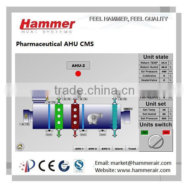 CE certified water or DX hygienic air handling unit