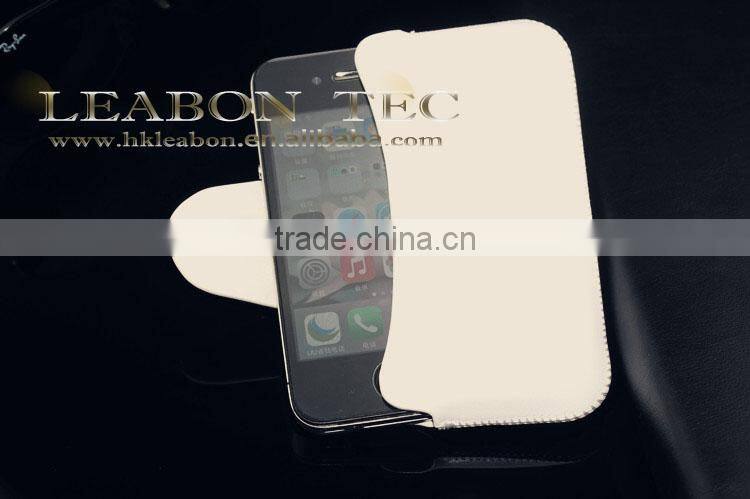 Real leather flip cover housing Real Leather Stand Case For Apple iPhone Real leather Wallet Cover case for iphone 4 4s