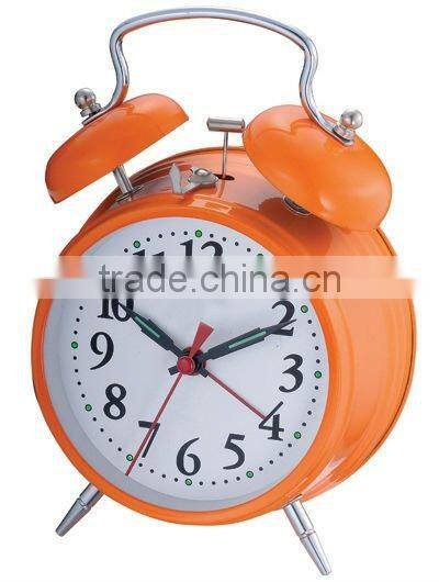 4.5 inch metal case mechanical alarm clock movement, desktop clock