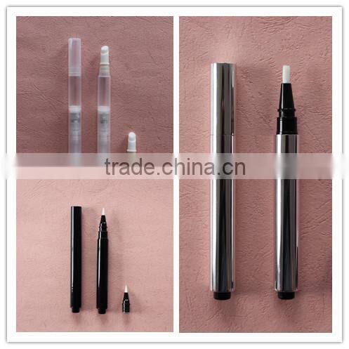 3ml round shape cosmetic click pen with different applicators