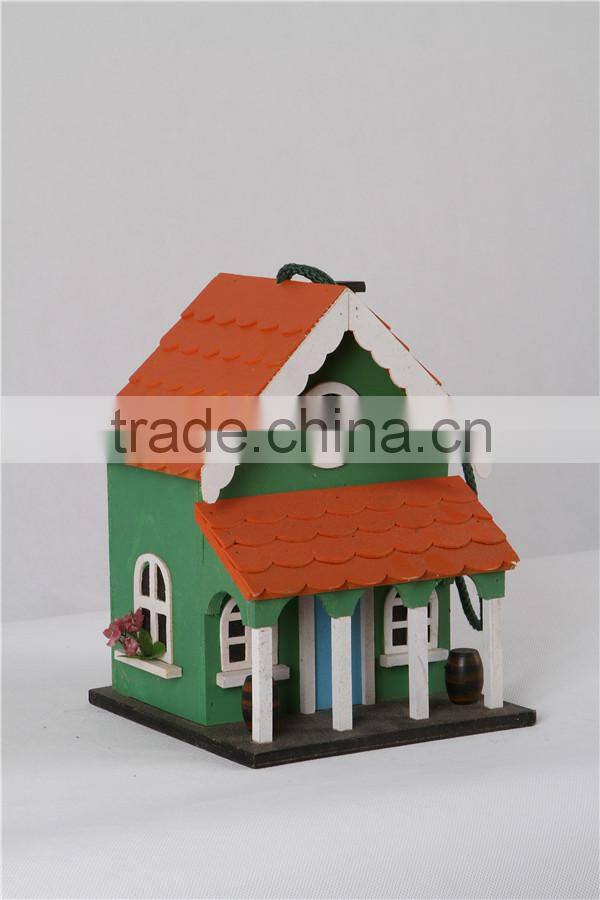 New wooden yellow colored birdhouse for decoration birdcage
