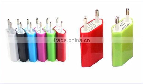 CE ROSH Colorful EU/US/UK Plug AC Power Adapter wall USB car mobile phone smart IC charger for iphone android tablet