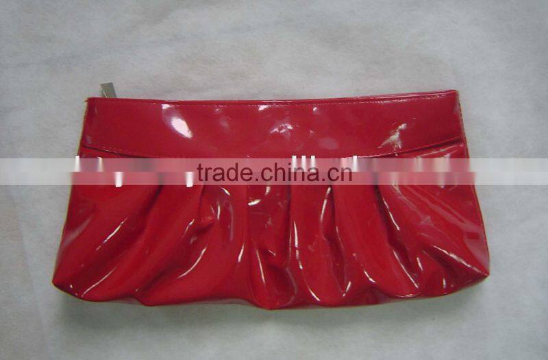 Fashion patent pu clutch cosmetic bag