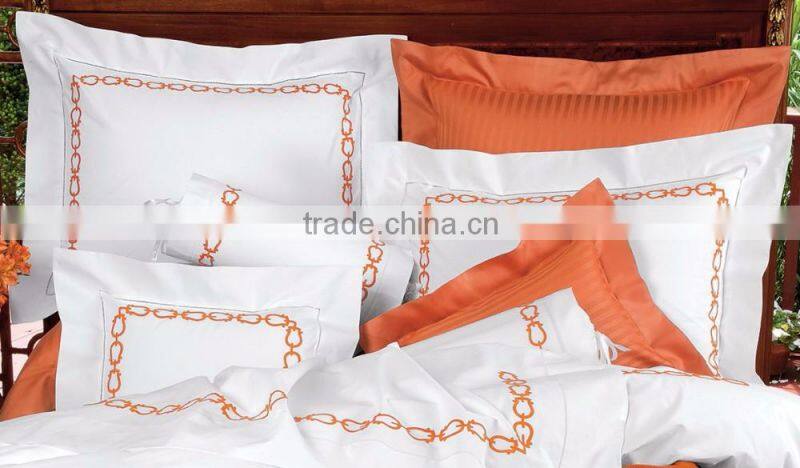 Embroidered white cotton pillow no.49