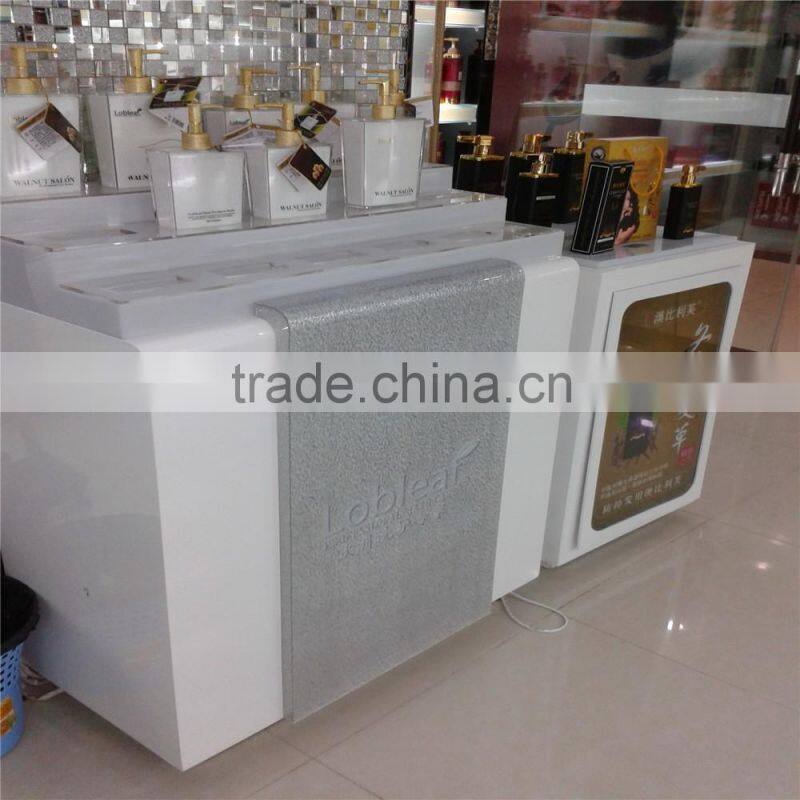 White baking finished small wooden showcase