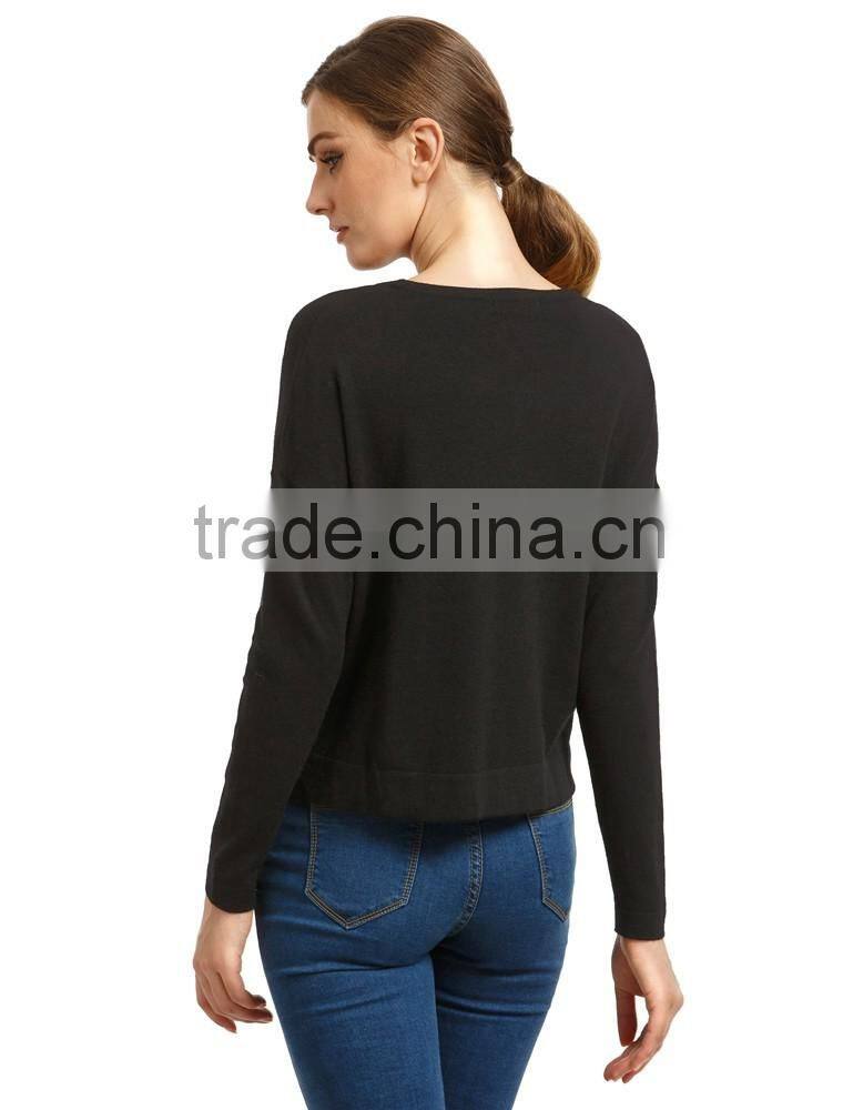 Hot sell zipper star rhinestone fashion style women sweater