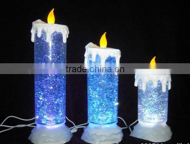 led water glitter christmas candle light led chrismtas light