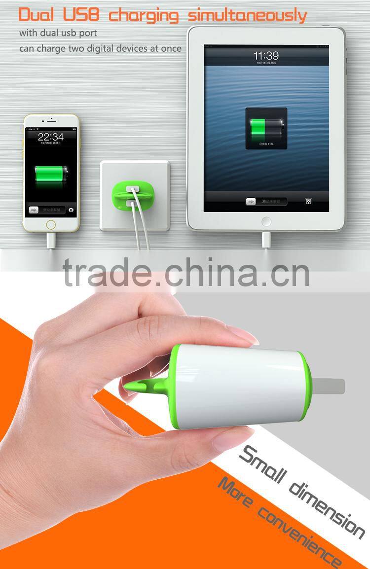Best quality fast charging Qualcomm 2.0 dual USB quick charge travel adapter