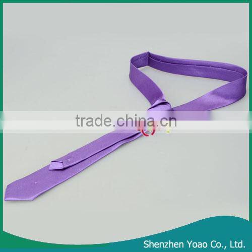 5 * 145cm Delicate Pure Color Ties Silk Dark Purple