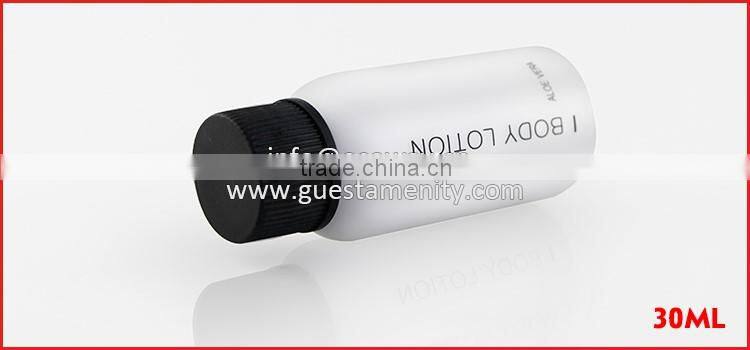 nature essence body cream lotion with black caps hotel cosmetic bottles