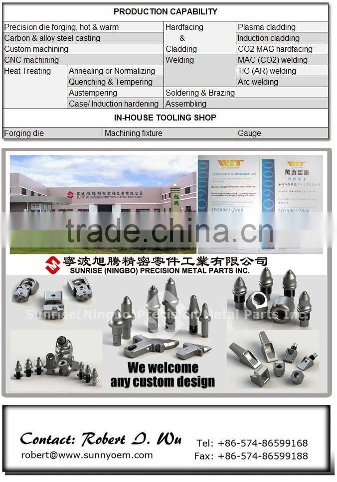 CM61 14mm Rotary bit round shank piling rig drill trench cutter tooth