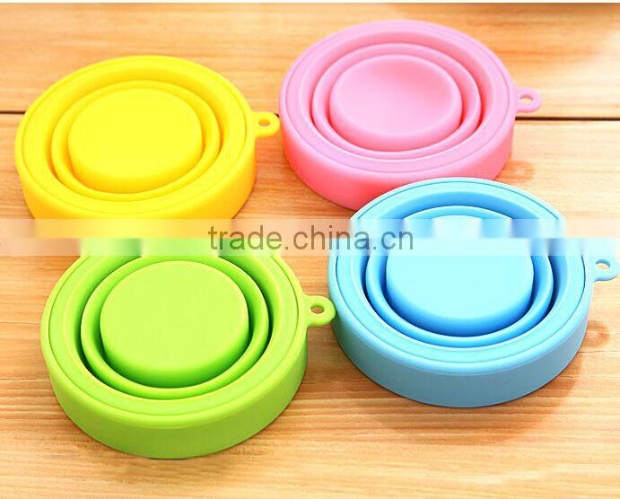 Food grade heat resistance folding silicone cup for travel outdoor camping
