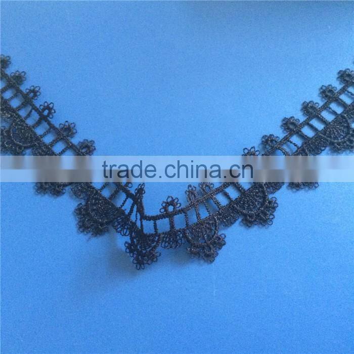 High fashion polyester black baby lace fabric