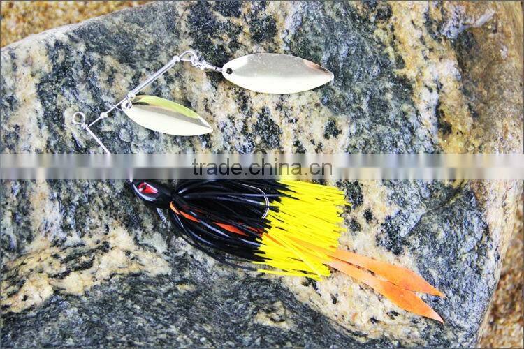 Skirt Spinner Bait Mental Fishing Lure Jig Head Spinning Fishing Lure