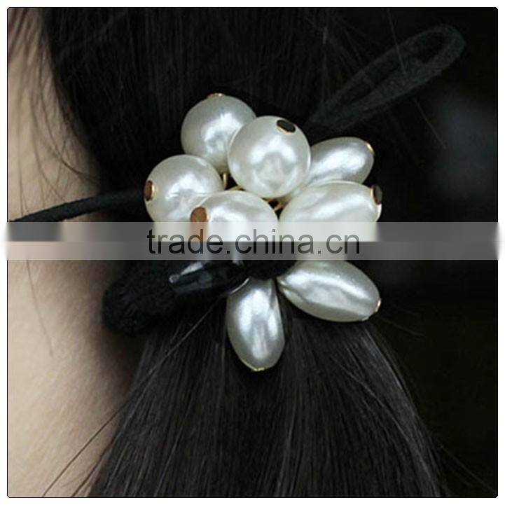 Fancy covered peals elastic hair bands for slale
