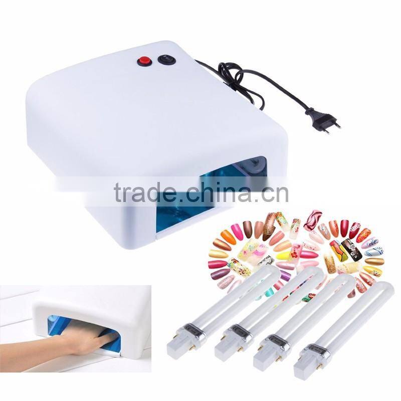 Wholesale nail art supplies phototherapy manicure kit mail 818 phototherapy machine 36 w 120 seconds timer nail phototherapy lam