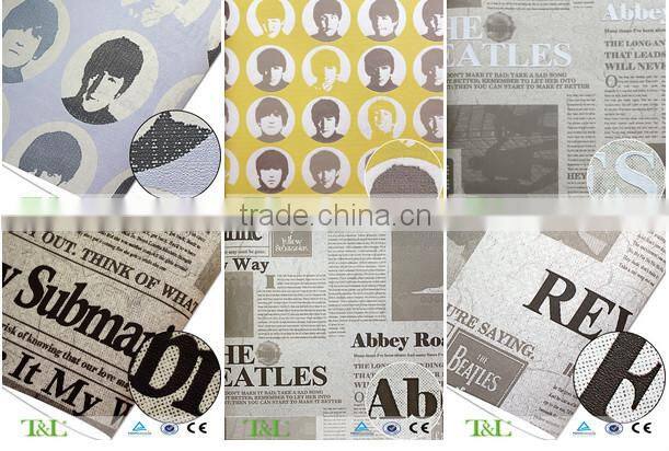 B210 Rotary screen foaming non woven letter wallpaper