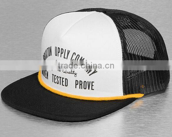 Custom Plastic Visor String Short Bill Foam Plain Trucker Cap Mesh Hat With String