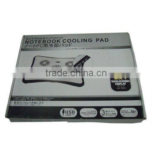 aluminum Three fans laptop cooling pad with usb hub