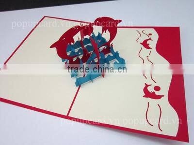 couple in love 3d pop up greeting card
