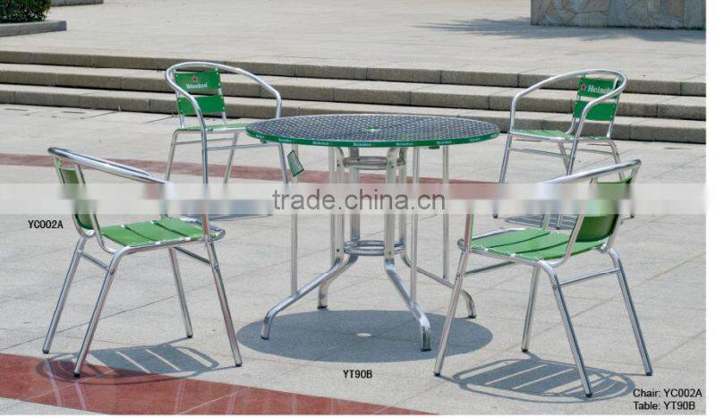 modern outdoor aluminium bar arm hotel chair YC002
