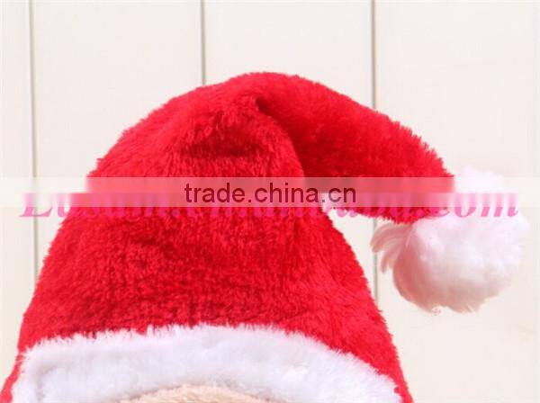 Santa claus hat,luxury christmas plush santa hat,flannelette santa hat