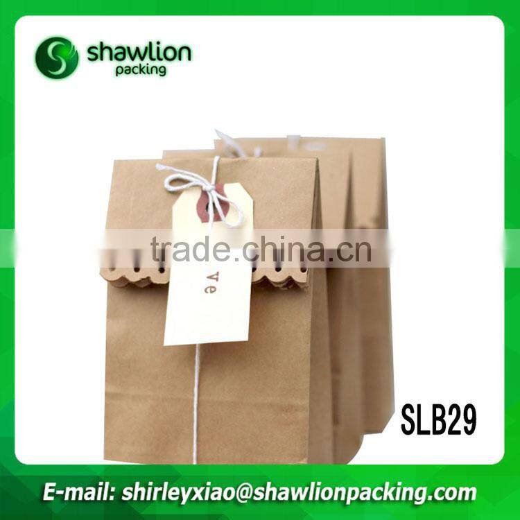 High quality recycle kraft material food paper bag for wholesale