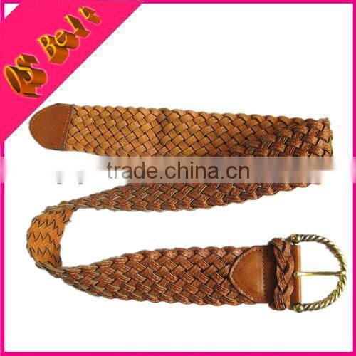woman fashion quality pu leather braided belt