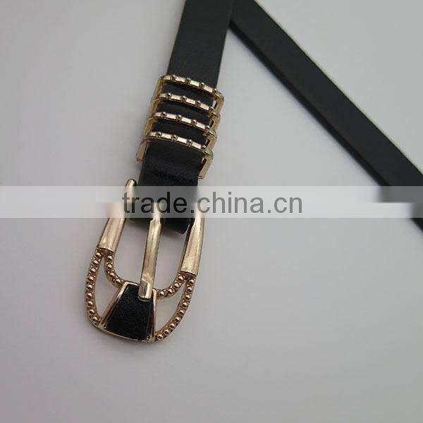 Simple fashion style black women skinny wholesale fashion belt