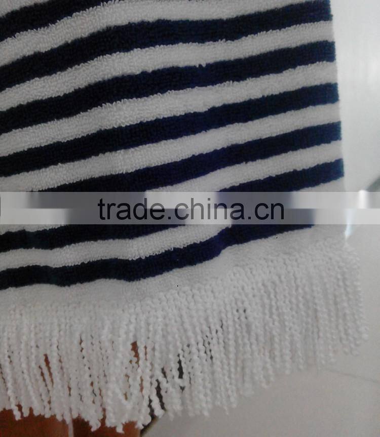 100% cotton terry cloth STRIPES woven surf poncho beach towel for men
