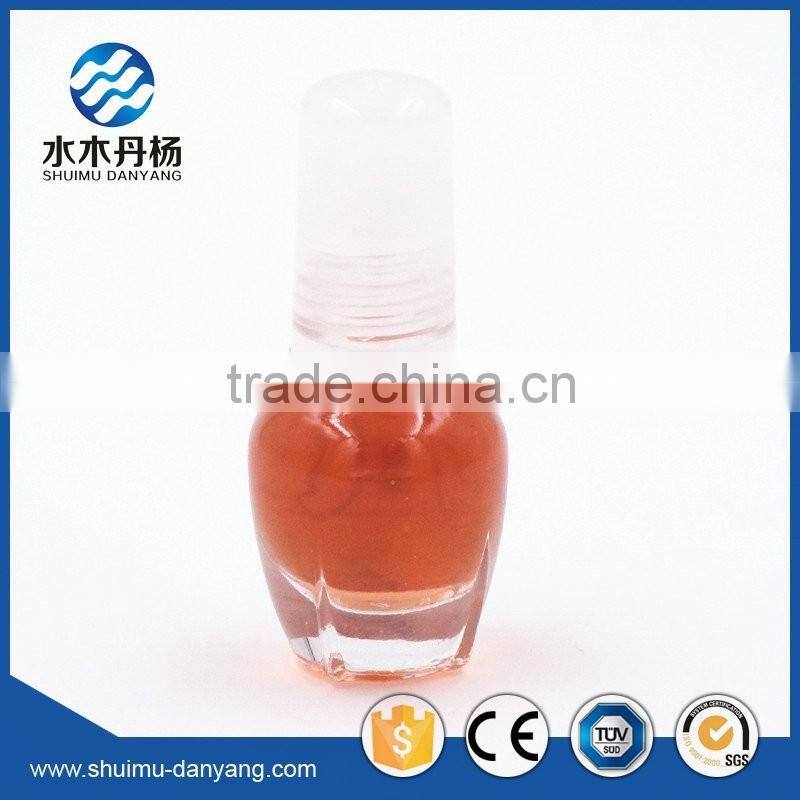 Round 5ml mini cap with brush clear glass nail polish bottle
