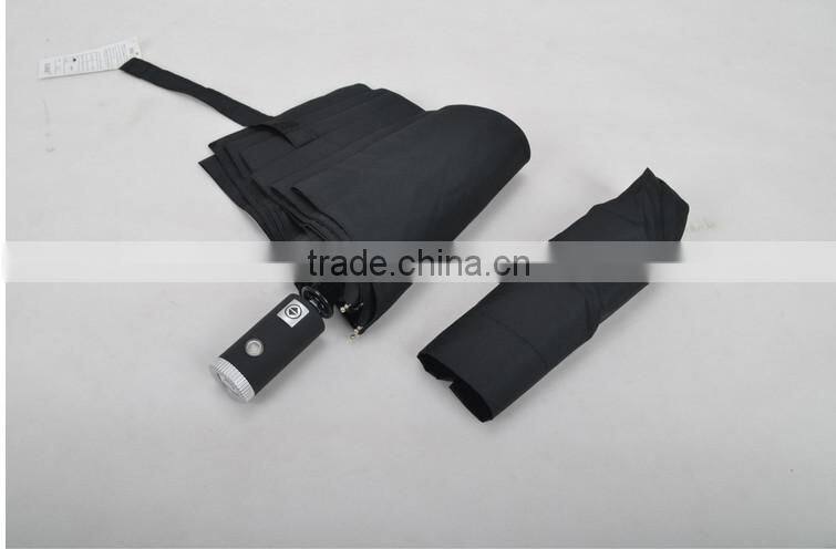 auto open and close fashion zincification shaft and rib led light umbrella