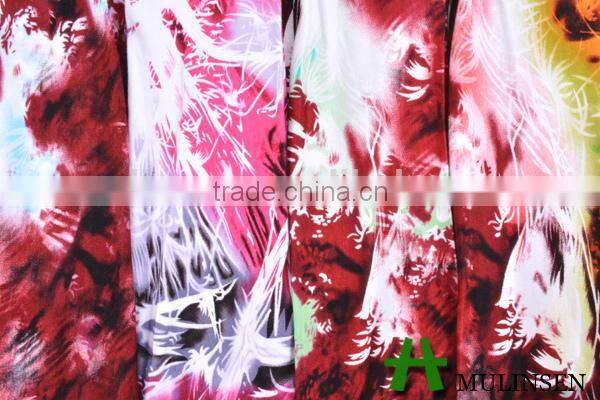Mulinsen textile made by Germany machine soft yarn fabric with spandex, viscose printed fabric