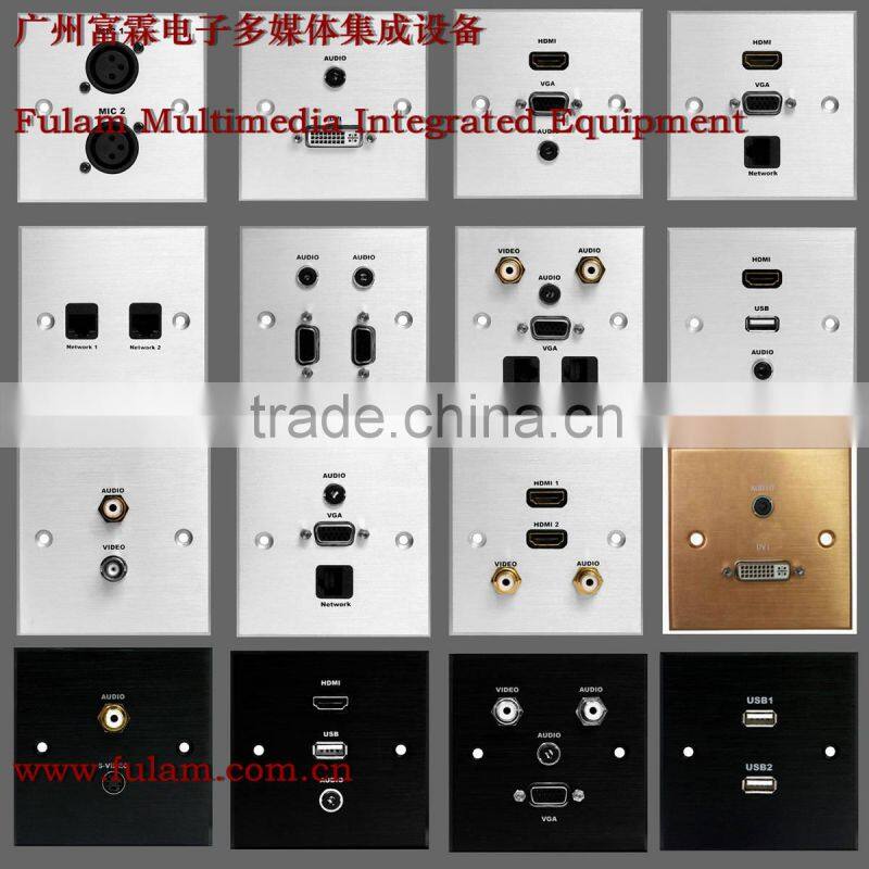 VGA AUDIO OEM 86 type brushed aluminum audio-visual accessories wall plug socket