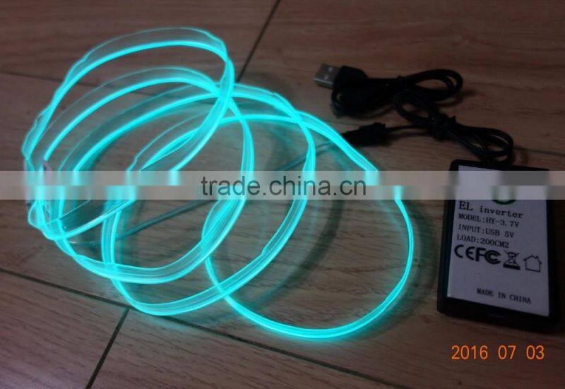 AAX2PCS Battery Clothing fabrics decorate "Polar light 2"2.3mm Single welt in center Orange EL WIRE