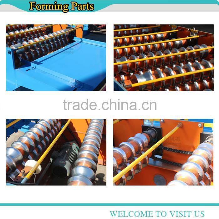 Corrugated metal roof panel forming machine on slae