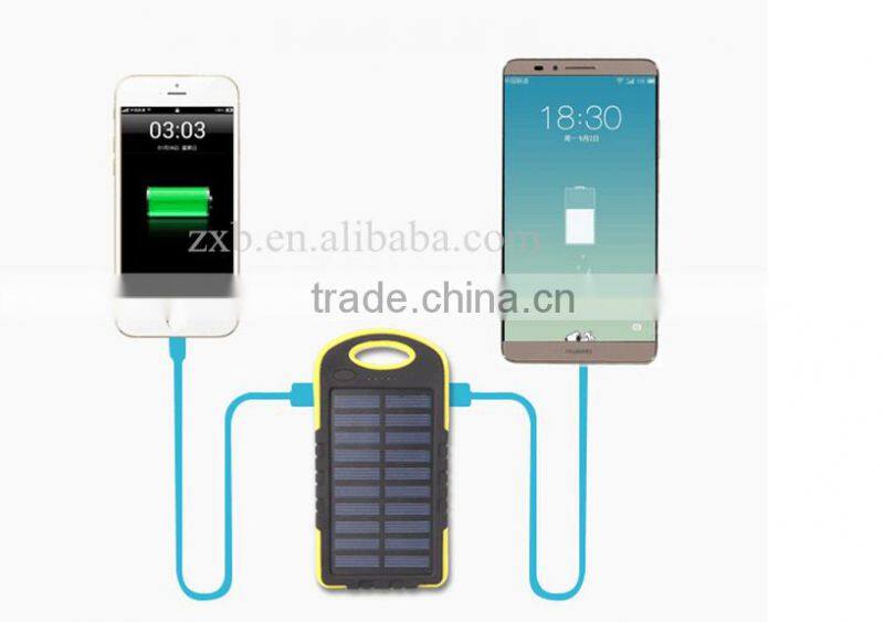 Safe and real 5000mAh solar power bank special for outdoor Solar power bank mobile phone solar charger