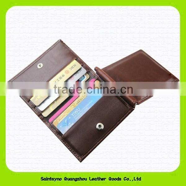 15016 Wholesale real leather card holer with money clip