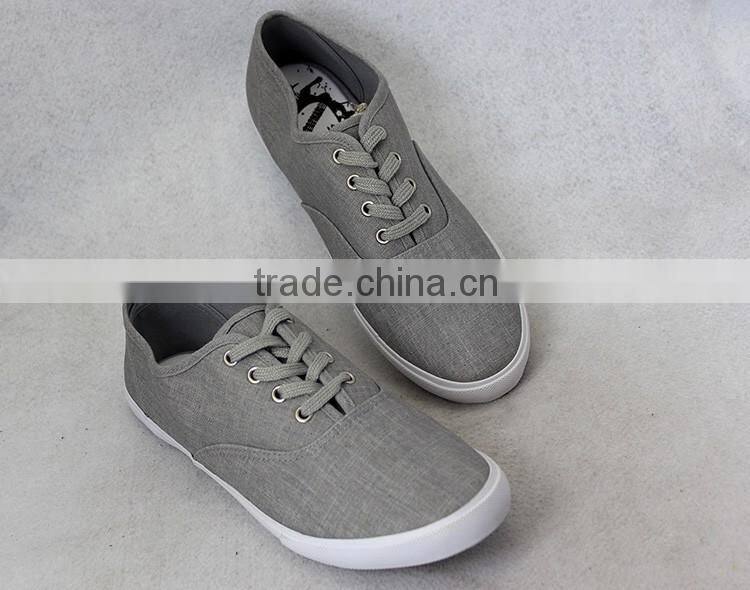 cheap price grey chambrey upper men sneakers comfort lace up style man casual canvas shoe vulcanized shoes