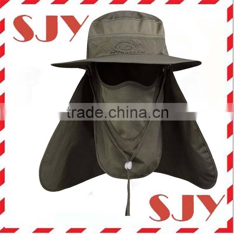 2016 New Arrival Wide Brim Neck Face Flap Hat Fishing Bucket Hat