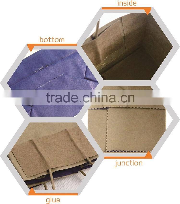 Tear resistant paper bag luxury paper shopping bag kraft bag With Your Own Logo