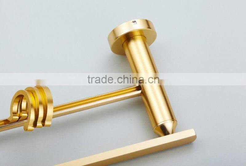China Cheap Price Bathroom / Golden color /Double Bar Towel shelf #15002