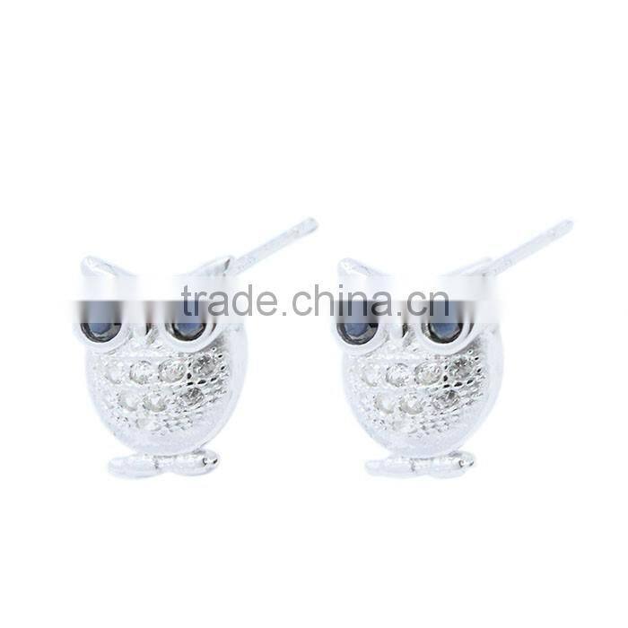 925 sterling silver owl stud earring cute design for girls