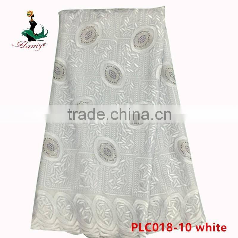 Haniye 2016/PLC018 new design Cotton Lace Fabric 100% Cotton Polish Lace with stones wholesale cotton lace
