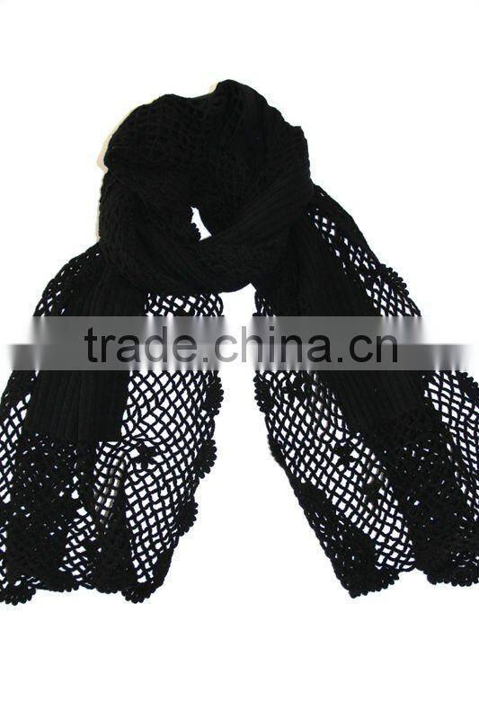 lace crochet edging cashmere scarf