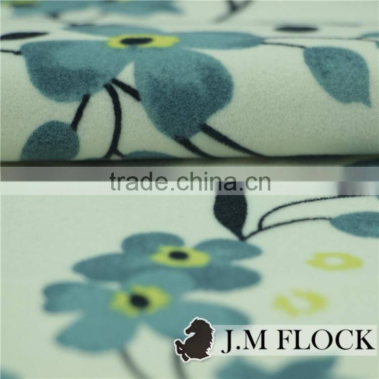 Bule Flower Pattern Made in China Print Flock Manufacturer Textiles Animal Printing Fabric