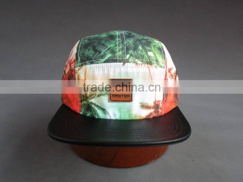 Hot selling Flat brim 5-panel Camper Cap of Beach Style