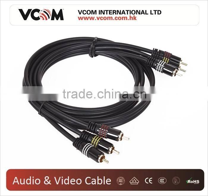 2015 Top Selling RCA Cable 1.8m 3RCA Jacks to 3RCA Jacks