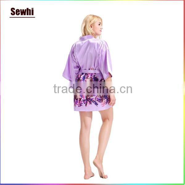 Comfortable Satin printed bathrobe/pajamas for women