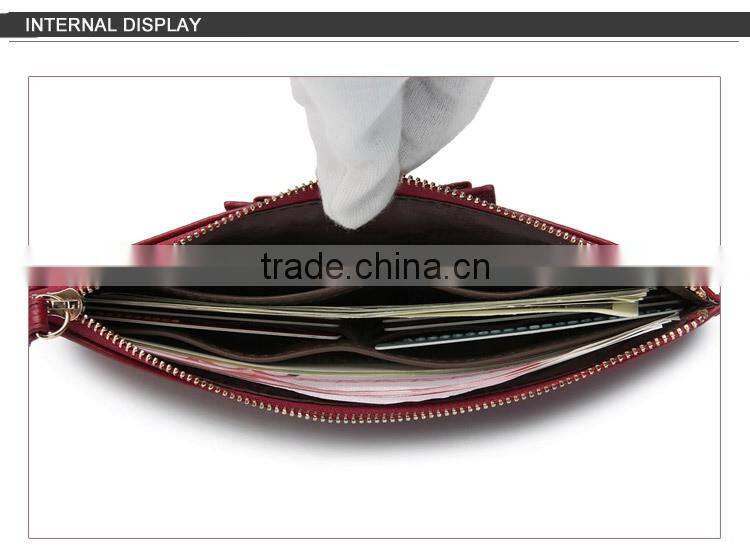 Cheap Wallet Women Real Leater Travel Organizer Wallet with Wrist